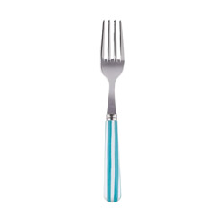 A photo of White Stripe Turquoise Cake Fork