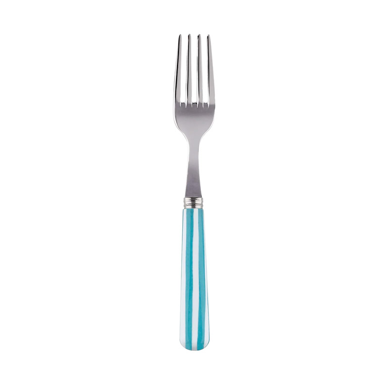 White Stripe Turquoise Cake Fork