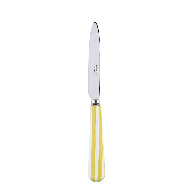 White Stripe Yellow Dessert Knife