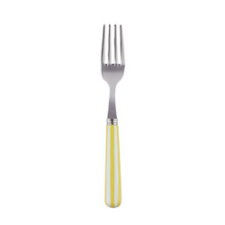 A photo of White Stripe Yellow Cake Fork