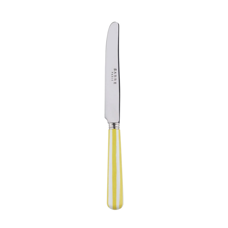 White Stripe Yellow Breakfast Knife, Small