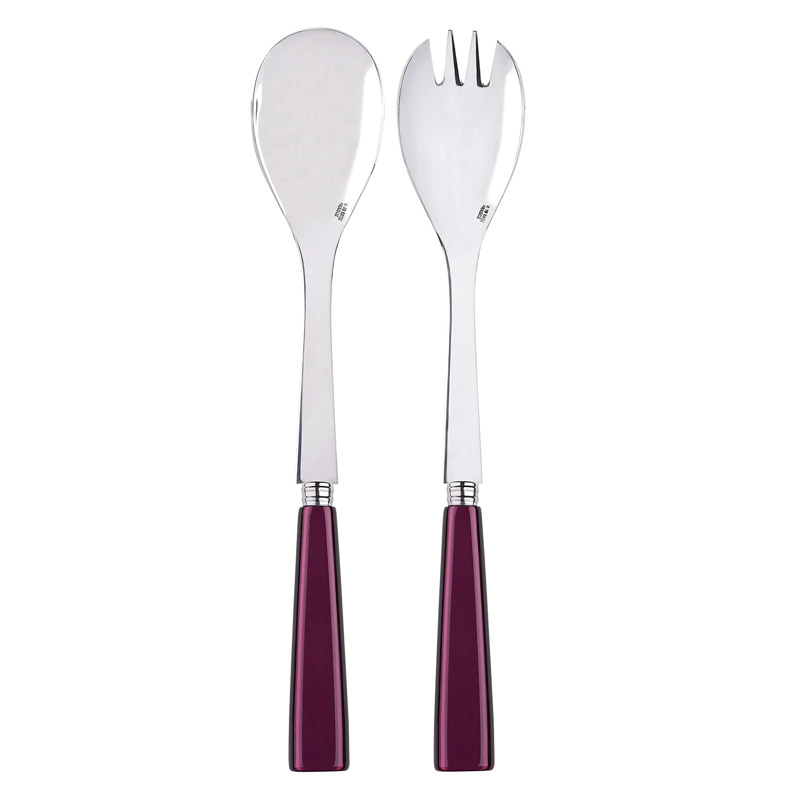 Icone Aubergine 2pc Salad Serving Set