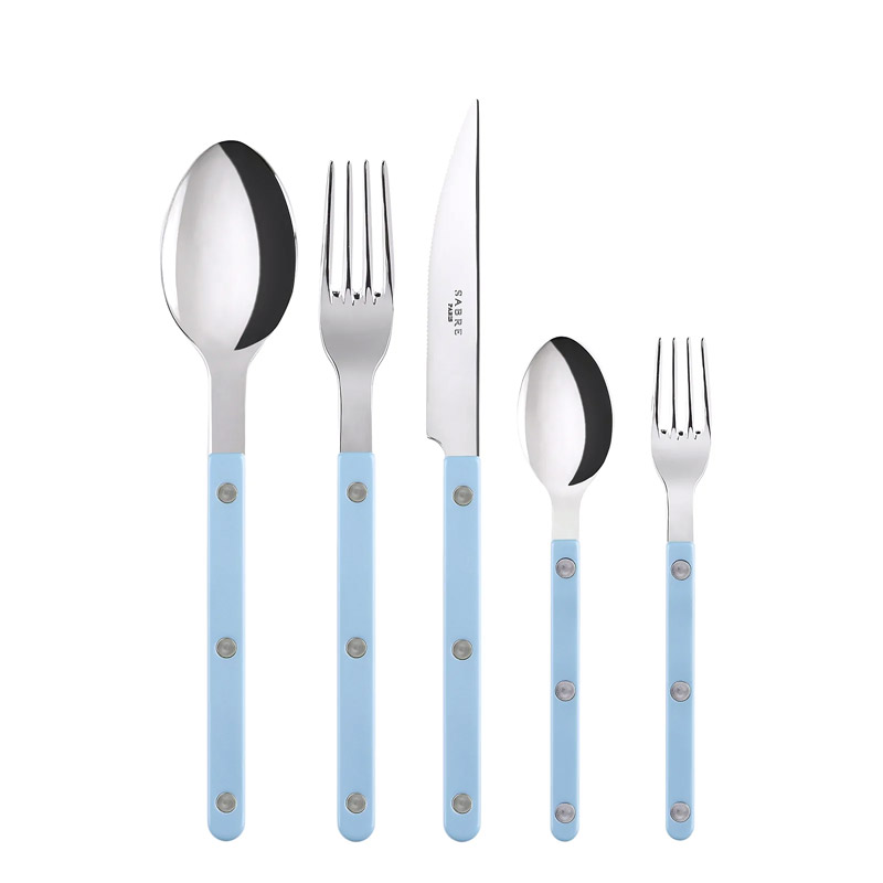 Bistrot Matte, Pastel Blue 5pc Place Setting