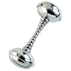 pewter baby rattle