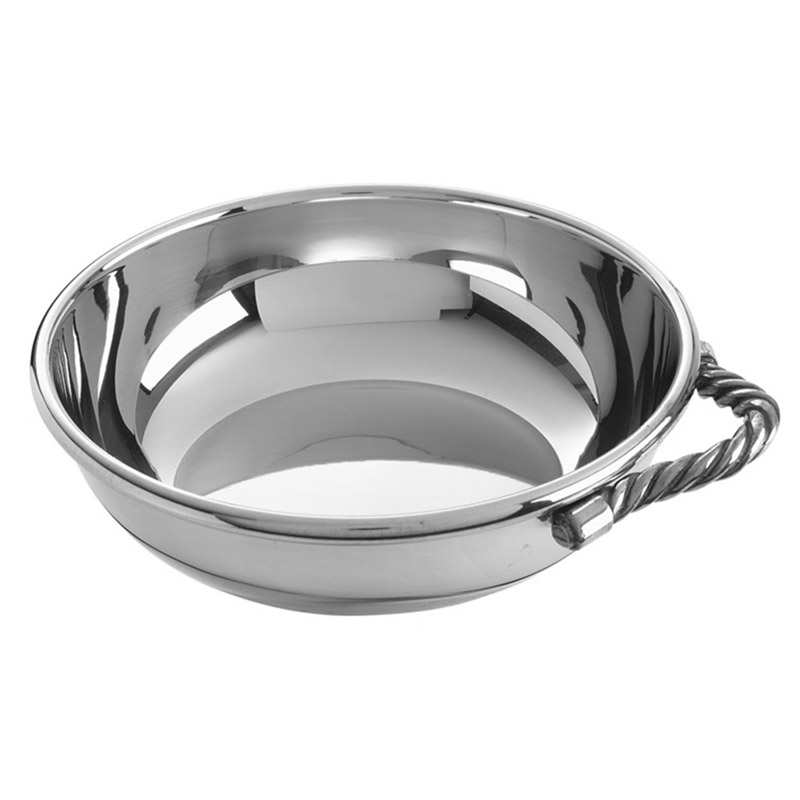 Pewter Rope Handle Porringer