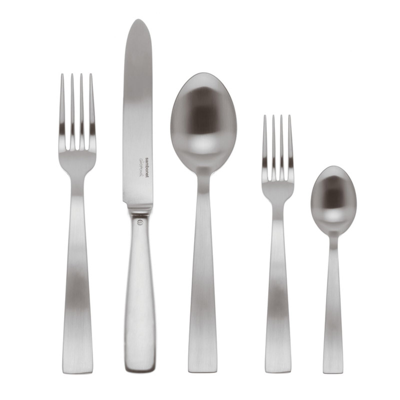 Gio Ponti Matte 5pc Place Setting, Hollow Handle