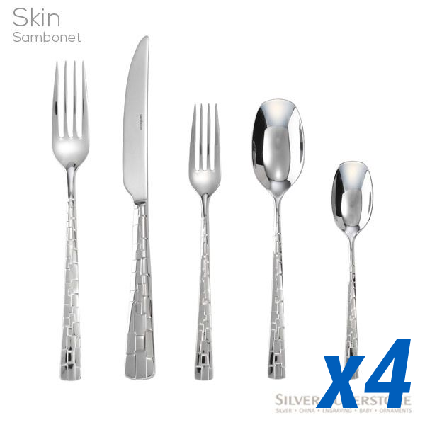 Skin 20pc Service for 4, Solid Handle