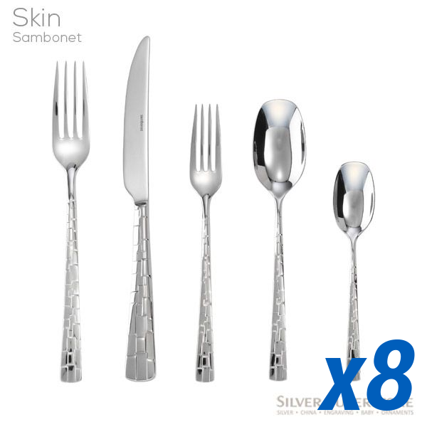 Skin 40pc Service for 8, Solid Handle