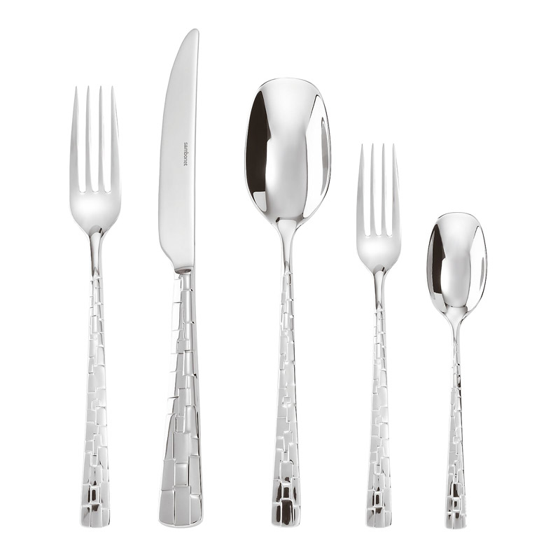 Skin 5pc Place Setting, Solid Handle