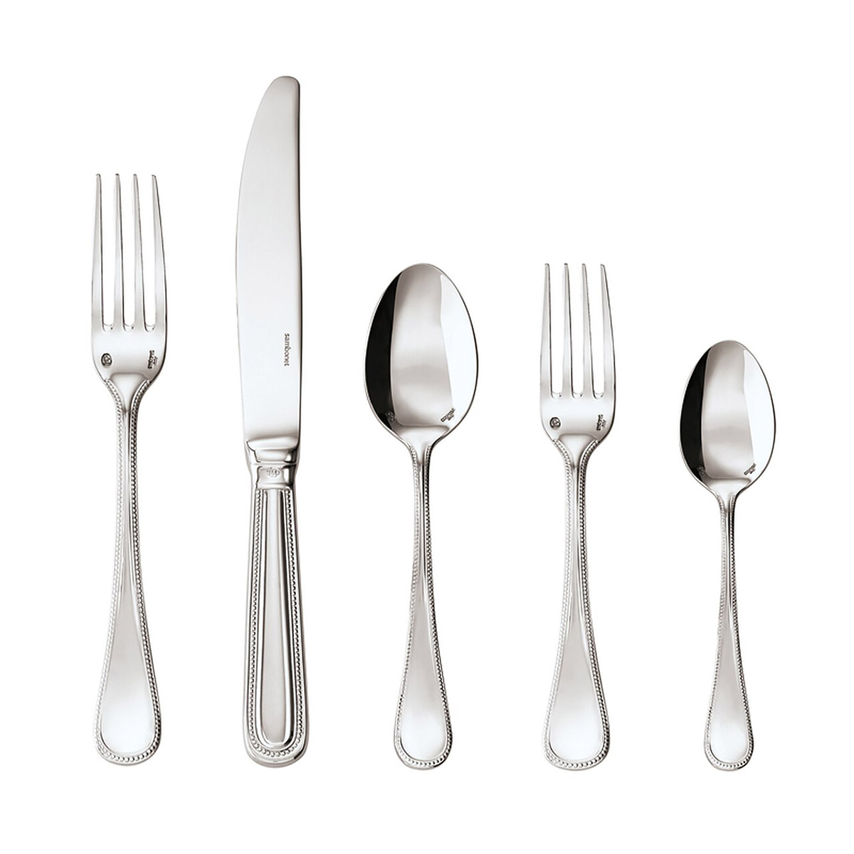 Perles 5pc Place Setting, Hollow Handle