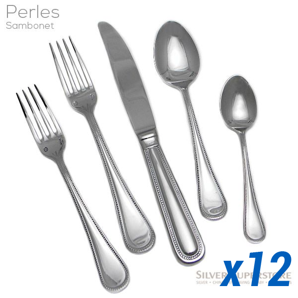 Perles 60pc Service for 12, Solid Handle Knives