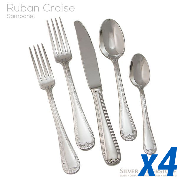 Ruban Croise 20pc Service for 4, Hollow Handle