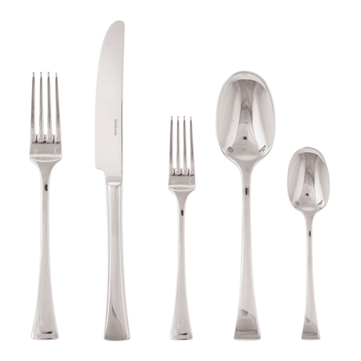 Triennale Silverplate 5 Piece Place Setting Solid Handle