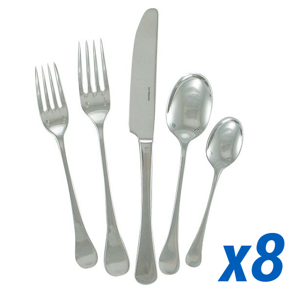 Queen Anne 40pc Service for 8, Solid Handle