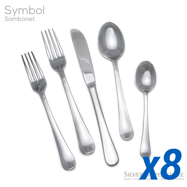 Symbol 40 Piece Service for 8 Solid Handle