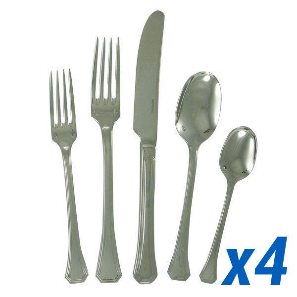 Deco 20pc Service for 4, Solid Handle