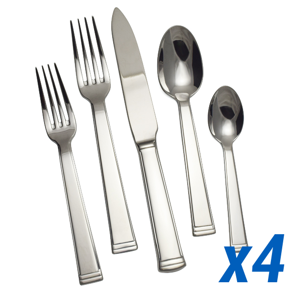 Akademia 20pc Service for 4, Solid Handle