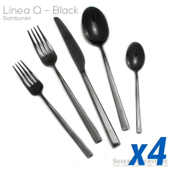 Linea Q Black 20pc Service for 4