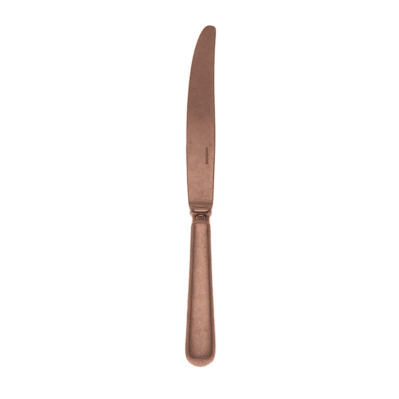 Baguette Copper Vintage Table Knife, Solid Handle