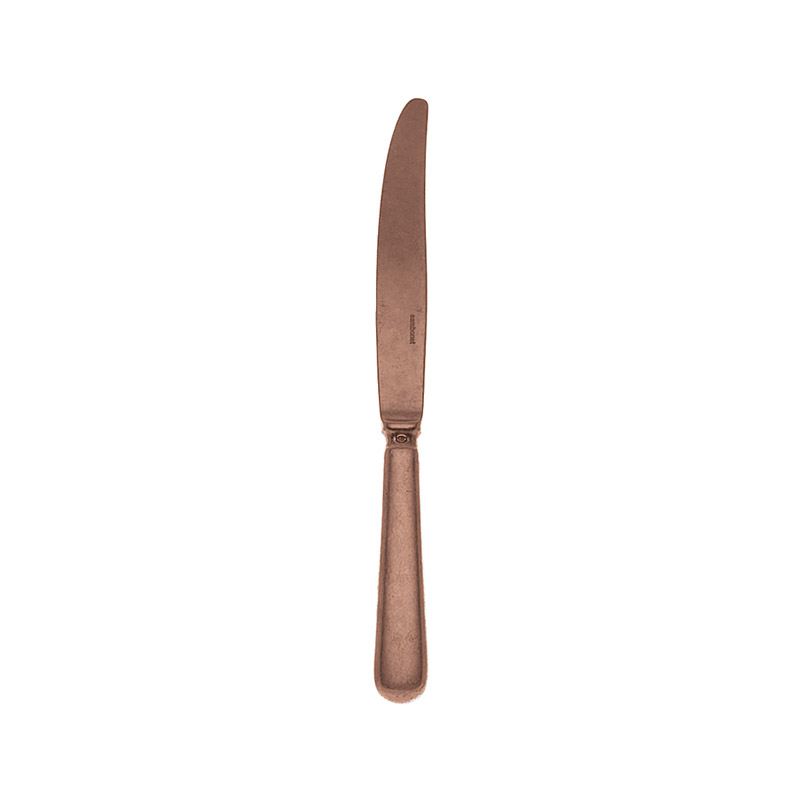 Baguette Copper Vintage Dessert Knife, Solid Handle