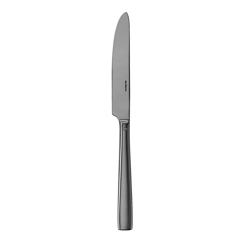 Flat Black Table Knife, Solid Handle