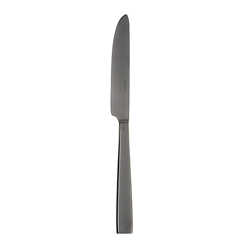 Flat Black Dessert Knife, Solid Handle