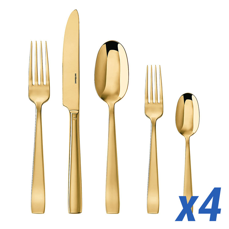 Flat Gold 20pc Service for 4