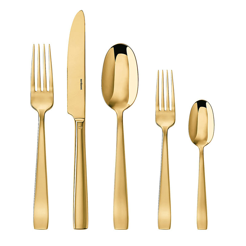 Flat Gold 5pc Place Setting