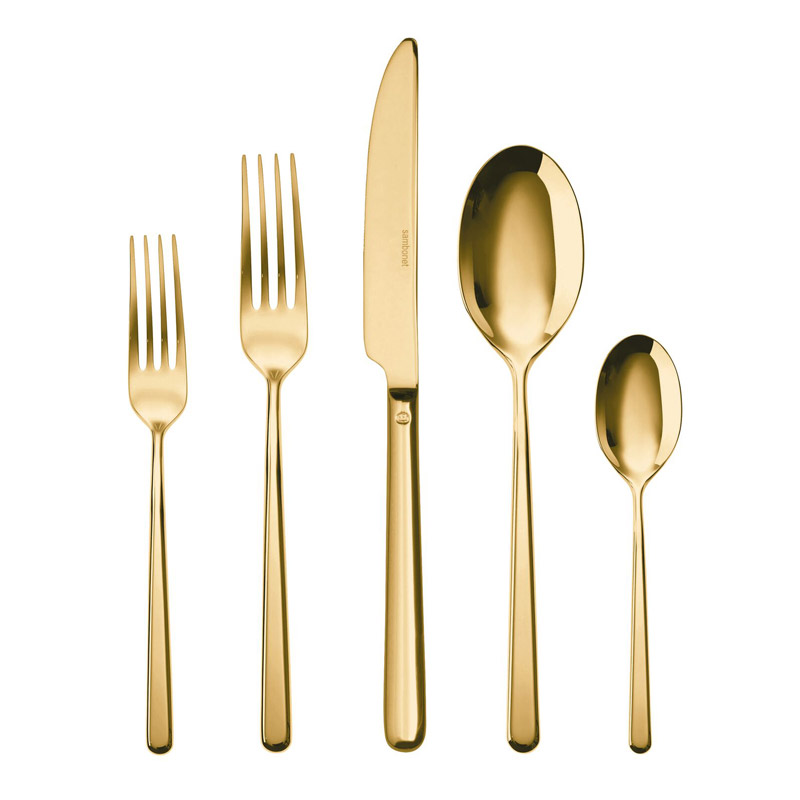 Linear Gold 5pc Place Setting