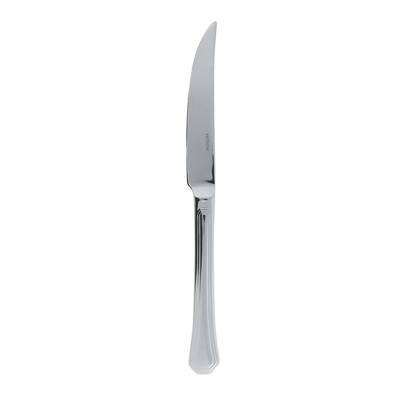 Deco Silverplate Steak Knife, Solid Handle