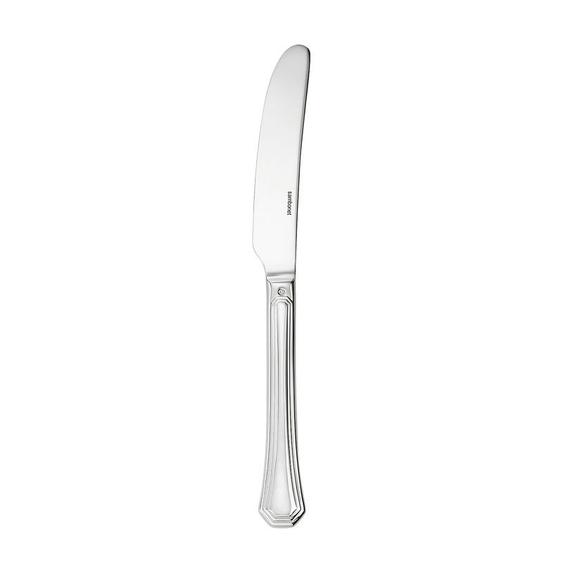 Deco Silverplate Dessert Knife, Solid Handle