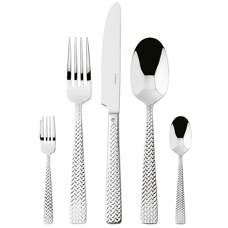 Cortina 5pc Place Setting, Solid Handle