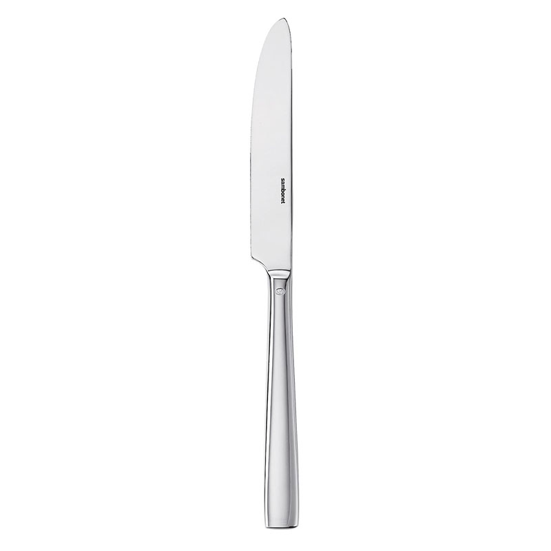 Flat Silverplate Table Knife Solid Handle