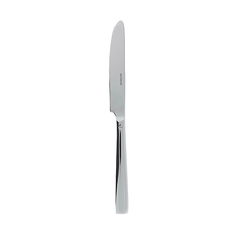 Flat Silverplate Dessert Knife Solid Handle