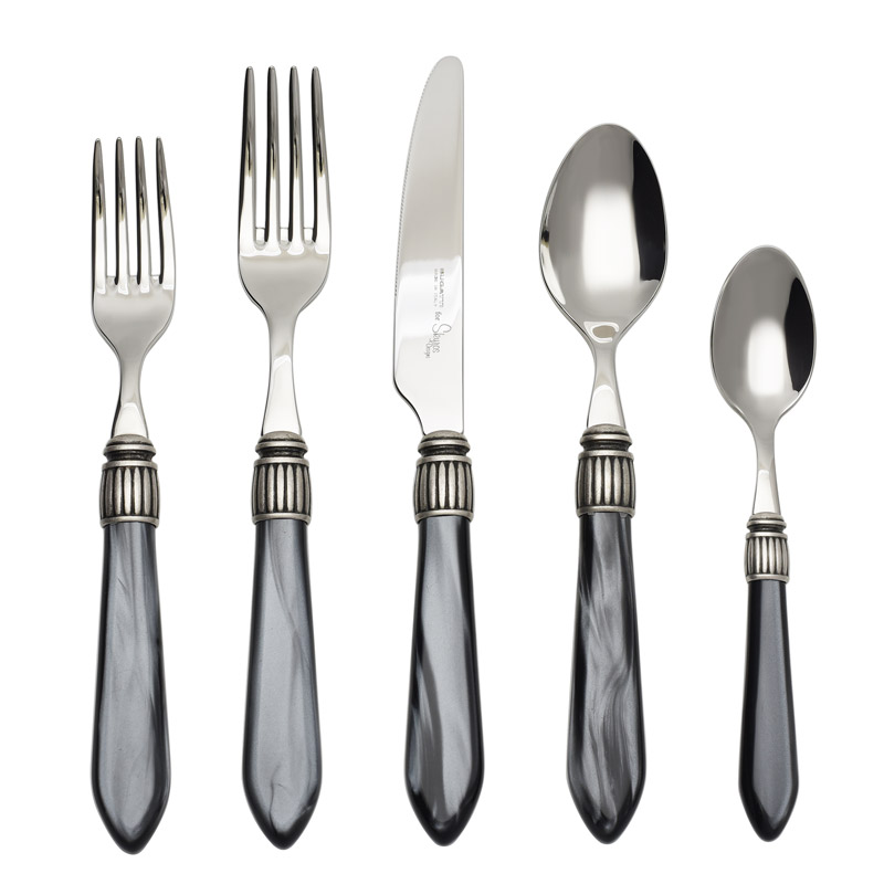 Porto Charcoal 5pc Place Setting