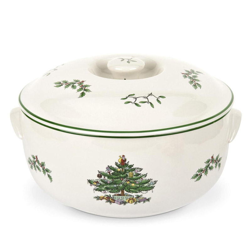 Christmas Tree Round Covered Deep Dish, 2qt