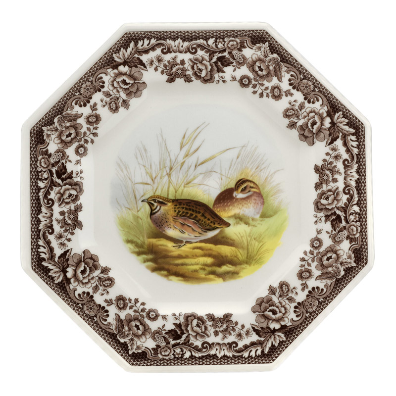 Woodland Octagonal Plate, Quail