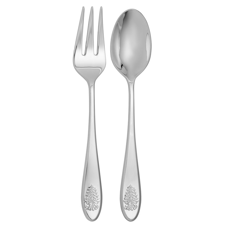 Christmas Tree 2 pc Salad Servers, Stainless