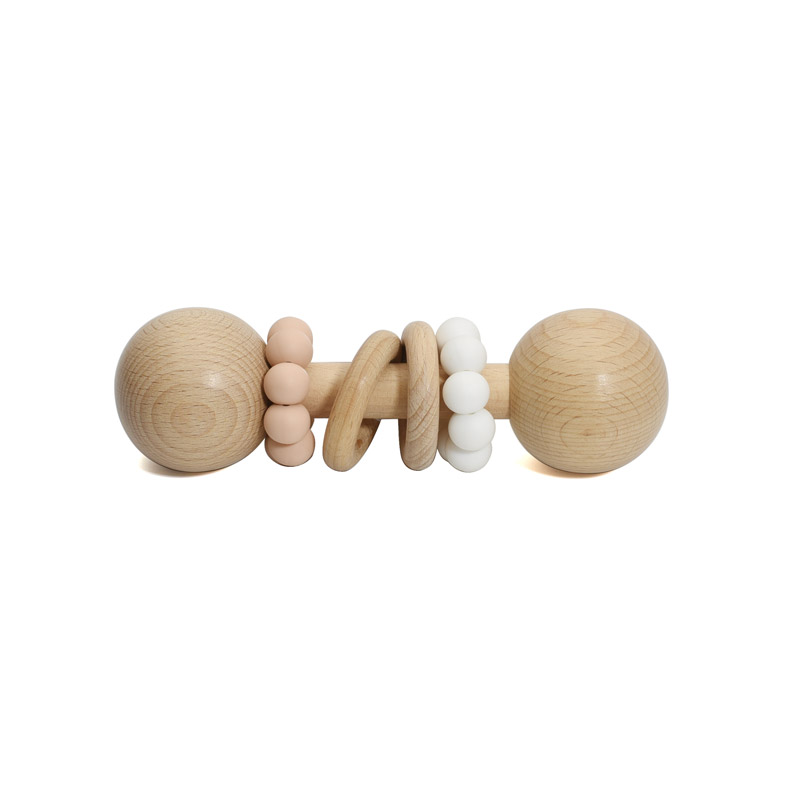 Silicone and Wood Rattle