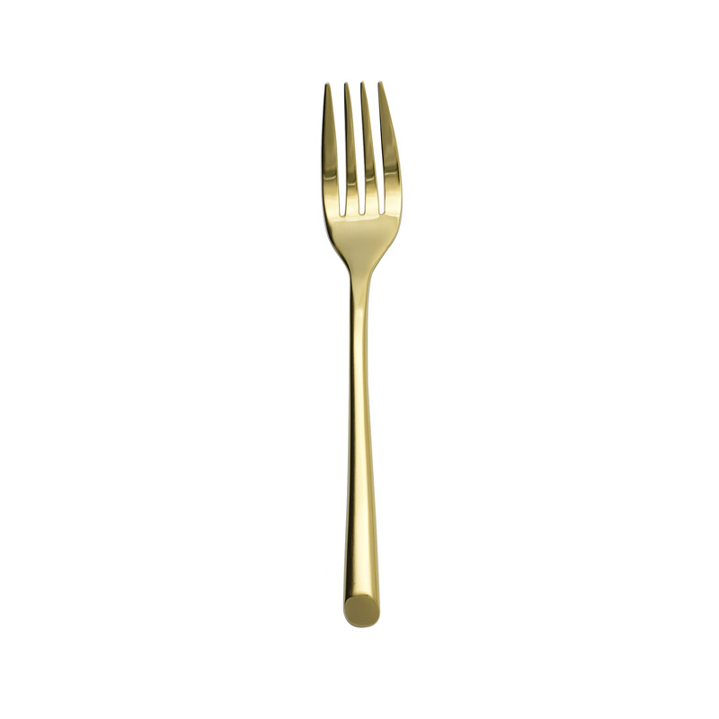 Wave Gold Satin Salad Fork