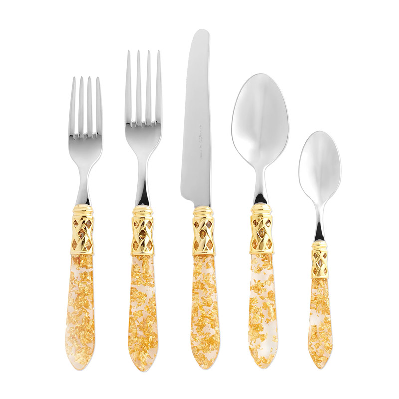 Aladdin Brilliant Gold Fleck 5pc Place Setting