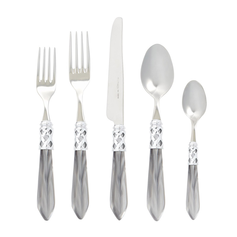 Aladdin Brilliant Light Gray 5pc Place Setting