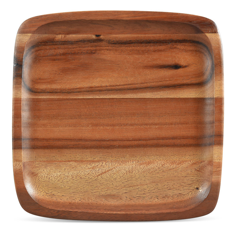 Kona Wood Square Plate, 12 Inch