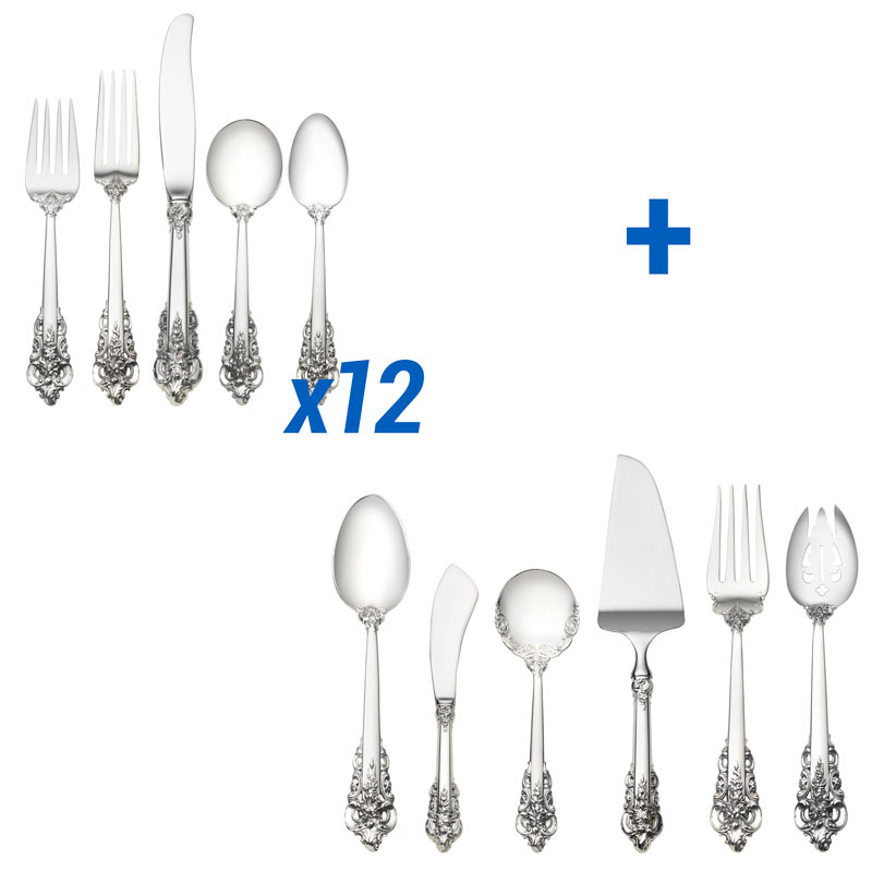 Grande Baroque 66pc Set, Dinner Size, Cream