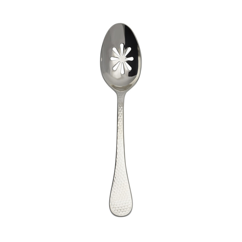 Continental Hammered Pierced Serving Spoon