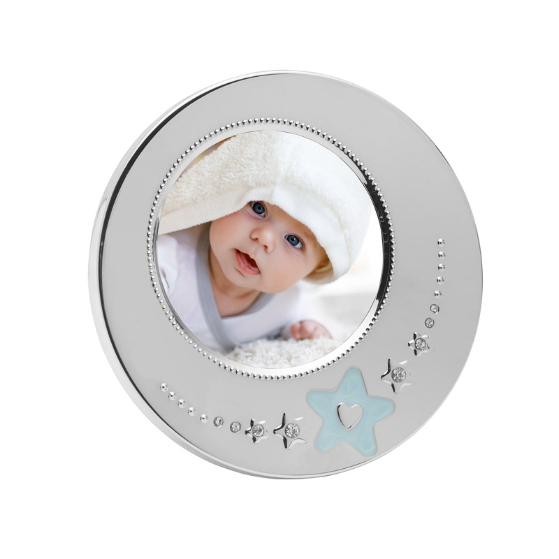 Baby Blue Star Round Picture Frame