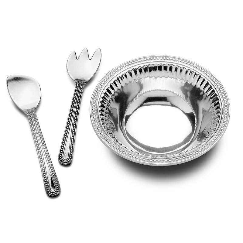 Flutes & Pearls Medium 3pc Salad Set