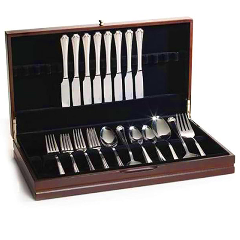 Large Continental Flatware Chest w/Cherry Finish