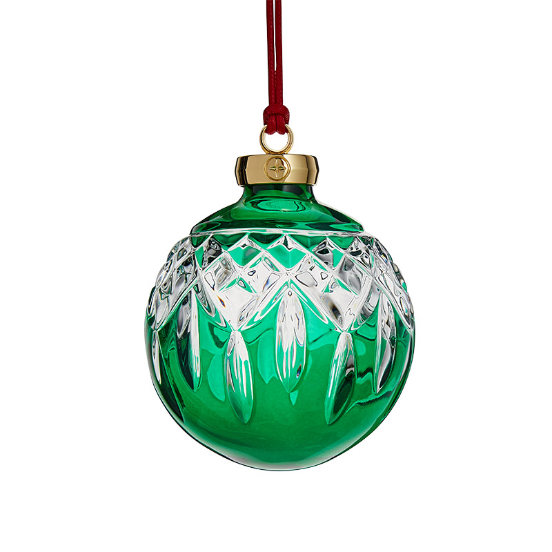 2024 Waterford Lismore Bauble Green Crystal Ornament