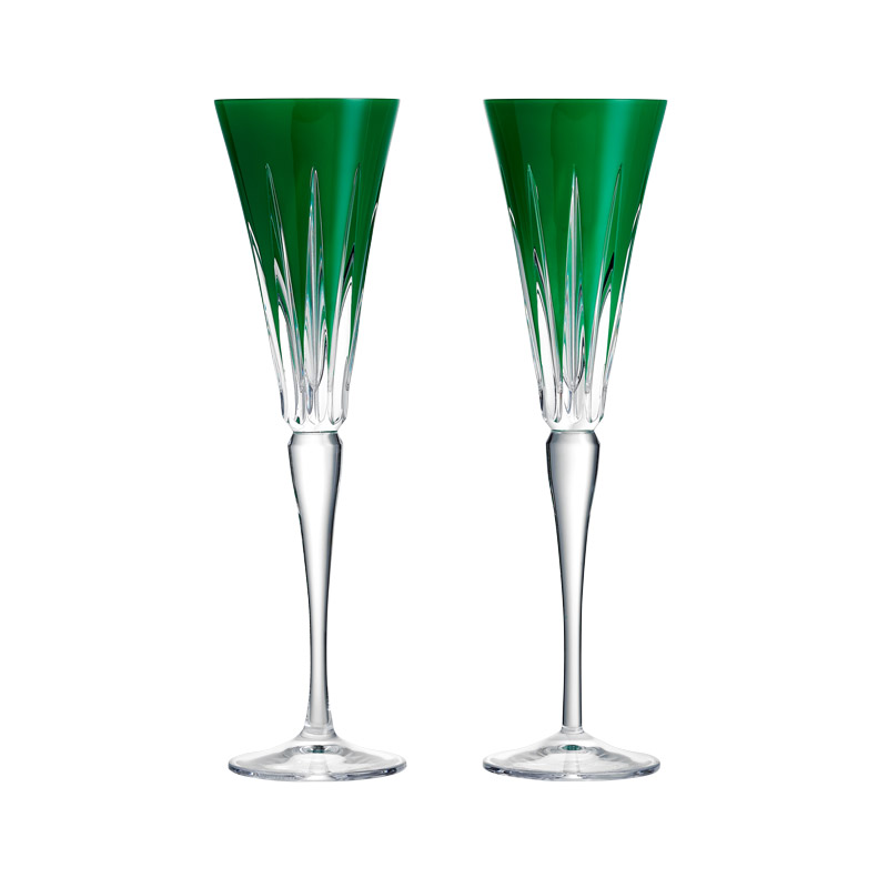 2025 New Years Flute Pair, Firework Green